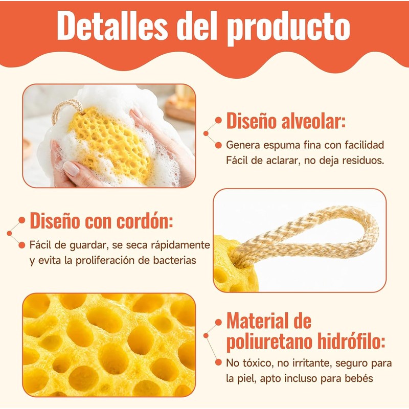 Esponja de Baño para Bebé e Infantil Ultra Suave Sin