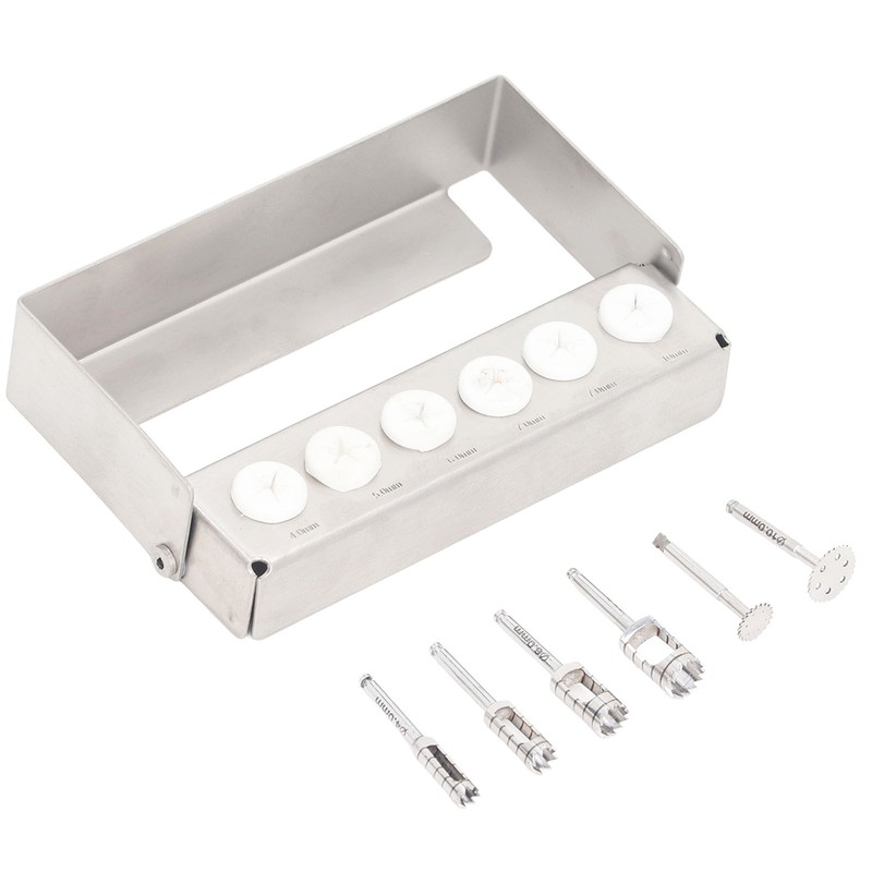 6pcs Dental Trephine Kit 4 To 10mm Surgery Tools Bur