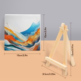 6PCS Mini Canvas, Canvas for Painting, Mini Easel, Suitable for Children and Adults, for Decoration
