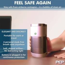 PEP UV Personal Air Purifier – Portable UVC Purifier for Personal Breath Disinfection – Mask-Free Protection for Work, Travel, or Socializing – Game-Changing Technology for Immediate, Safe Breathing