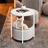 VERFARM Coffee Table with Storage, Round Center Table for Living