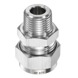 sourcing map Compression Fitting 3/4" Tube OD x 1/2" PT Male Thread Stainless Steel Straight Coupler Adapter Compression Tube Pipe Fitting Connector for Oil Gas Water