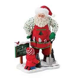 Department 56 Possible Dreams Santa Sports and Leisure Sprucing Up Tree Farm Figurine, 10.5 Inch, Multicolor
