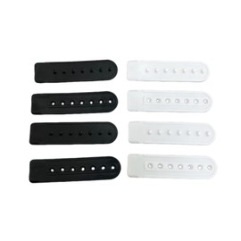 BeeSpring Replacement Repair Buckle Snapback Strap Plastic Repair Fastener Buckle Extender 4 Pairs With 7 Holes Hats Caps Replacement Repair Snap Buckle Strap(Black+White)
