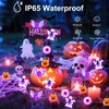 Halloween String Lights, 16 ft 50 LED Pumpkin Bat Eyes