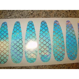 The Fishing Lure Tape Company TRU UV CLEAR SILVER HOLO SCALE HAGEN T Spoon Die Cut Fishing Lure Tape 6 Sizes - T1 16 PACK