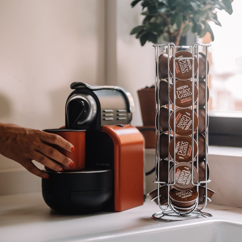 Nerthus FIH 927 Rotating Coffee Capsule Dispenser 25 Capsules, Easy
