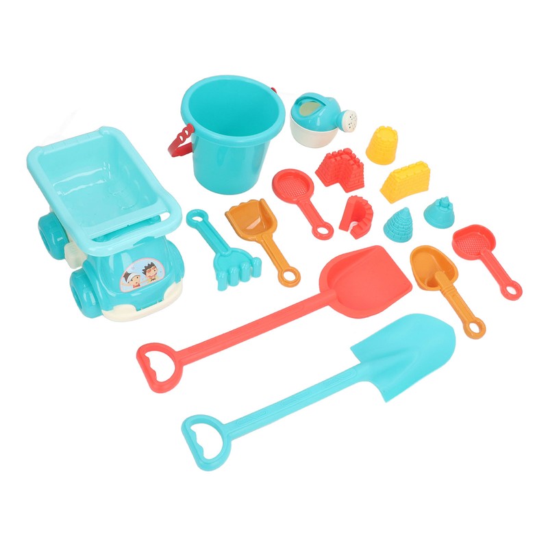 16pcs Kids Beach Toys Set Bucket Shovel Rake Sand Model