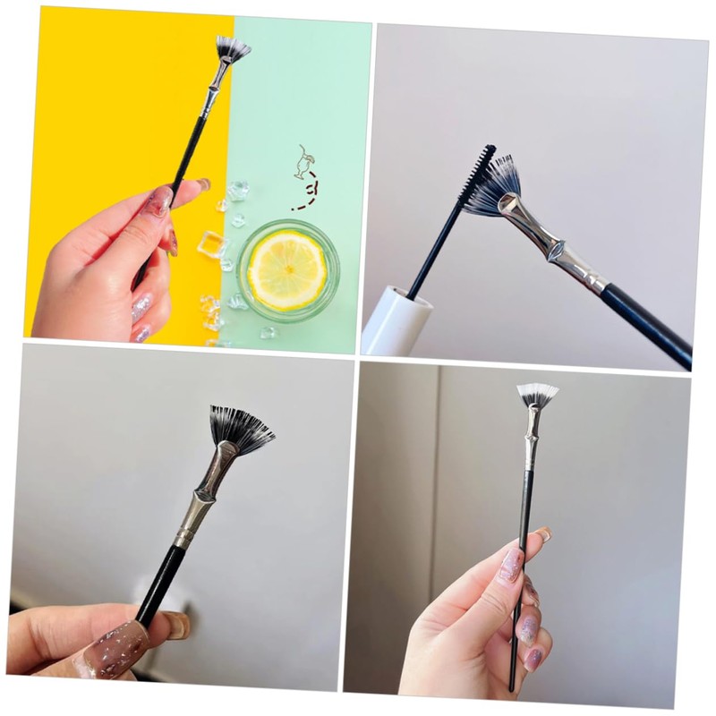 IWOWHERO Mascara and Eyelash Brush Fan-shaped Design for Easy Makeup
