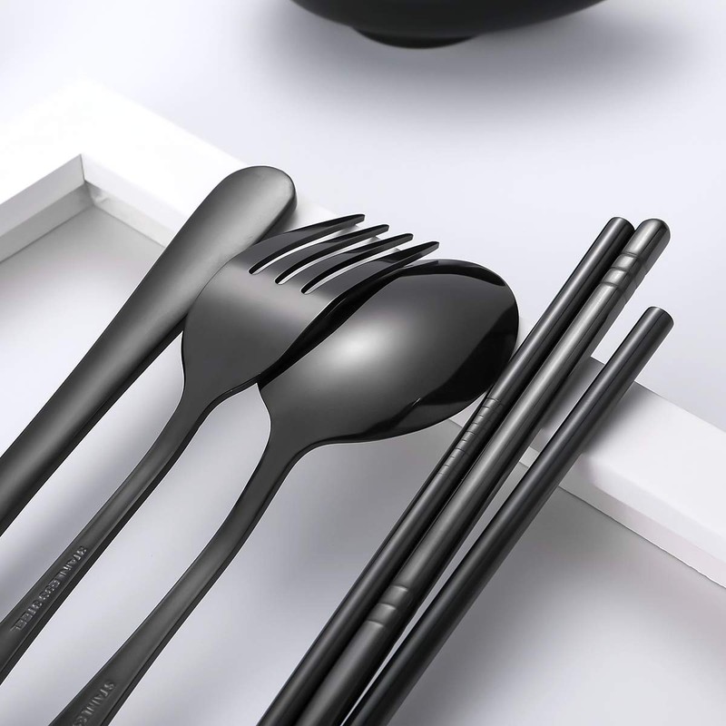 Travel Utensils,Reusable Silverware Set to Go Portable Cutlery Set with