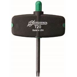 BONDHUS Torx® Wing Handle T8 [Total Length: 2.9 inches (74 mm), Shaft Length: 1.5 inches (39 mm), Grip Width: 2.2 inches (55 mm); Black Dyed TW8 No.34708