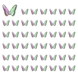 CoCud Mini Resin Butterflies, 0.31" Length, Resin Miniature Dollhouse Accessories Teal - (Applications: for Crafts Nail Art Fairy Micro Landscaping Ornament) 50-Pieces