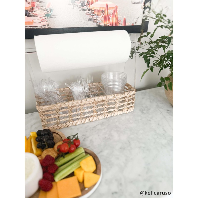 Mud Pie Acrylic Utensil Caddy; 13" x 14"