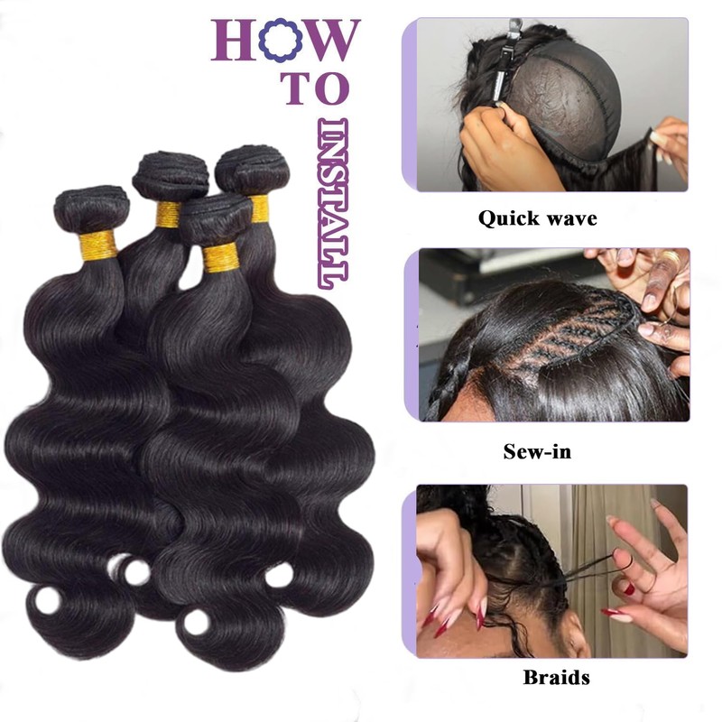 Human Hair Bundles 20 Inch Body Wave Single Bundle 100%