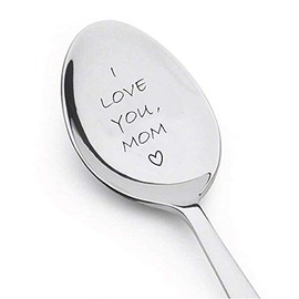 Boston Creative company LLC I Love You Mom Spoon Unique Gifts Stainless Steel Gifts for mom Gifts for Her Mom Gifts Engraved Spoon Spoon Gift