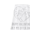Mr. & Mrs. Panda Weißwein Glas Otter Valentine - Geschenk,