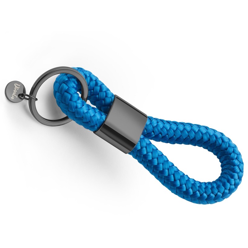 Dinalu Key Pendant Made of Sailing Rope with Black Metal,
