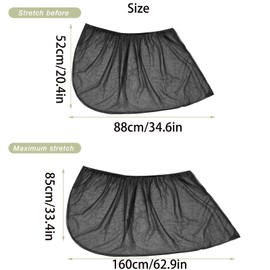 VideoPUP Universal Car Side Window Sun Shade, 2pcs Double Layer Breathable Side Sun Mesh Car Rear Window Sunshade Cover for Baby, 34.6x20.4in