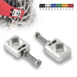 ABCERRSI Rear Axle Blocks Chain Adjuster,Electric Dirt Bike Chain Tensioner Screw for Sur Ron Segway X160 X260(Silver)