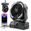 27H Work Hours Rechargeable Camping Fan, Portable Battery Operated Desk