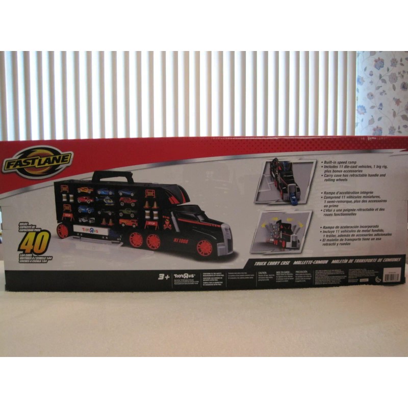 FAST LANE TRUCK CARRY CASE TOYS R US EXCLUSIVE INCLUDES