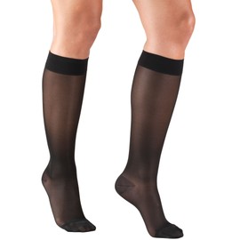 Truform Sheer Compression Stockings, 15-20 MmHg, Women's Knee High Length, Denier (Black) Medical Support Hose Mujeres, Negro (Black), X-Large