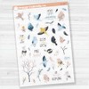 Birds and Bloom Journaling Deco Sheet Planner Stickers | Clear