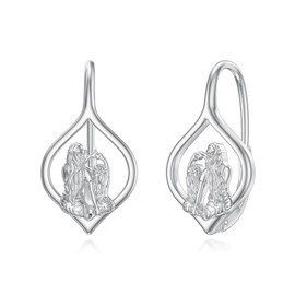 PROESS Mother Daughter Earrings 925 Sterling Silver Leverback Earrings Daughter Mother Earrings Mother's Day Jewellery Birthday Gifts for Daughter Mother Women, Sterling Silver
