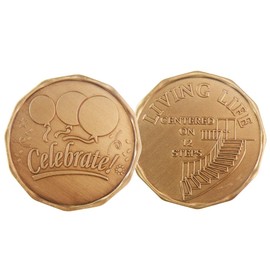 Celebrate Living Life - Bronze AA (Alcoholics Anonymous) -ACA-AL-ANON - Sober / Sobriety / Affirmation / Birthday / Anniversary / Desire / Recovery / Medallion / Coin / Chip