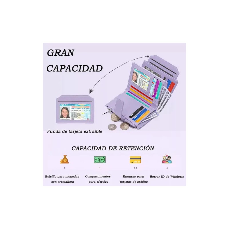 Cartera Billetera De Gran Capacidad Para Mujer Regalo Mujer Nude