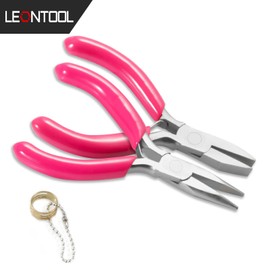 LEONTOOL Mini Accessory Pliers 6-Piece Set 3 Inches Mini Pliers Set Nipper Curved Radio Pliers Round Nipper Radio Pliers Cutting Flat Pliers