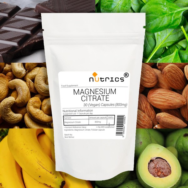 Nutrics® 800mg Magnesium Citrate - One A Day Strong Safe
