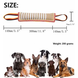 Clysoru Dog Tug Toy Dog Tough Jute Bite Pillow Lasting Training Equipment Two Flag Handles Puppy to Large Dogs Interactive Toy war Toys for Aggressive chewers
