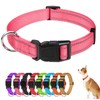 Reflective Dog Collar Breathable Pet Collar Adjustable Nylon Collars Multicolor