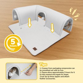 CATISM Cat Tunnel, Cat Carpet Tunnel, Cat Tunnels for Indoor Cats, Cat Tunnel Rug, Detachable Cat Tunnel, Cat Bed Tunnel, Cat Tube for Cats