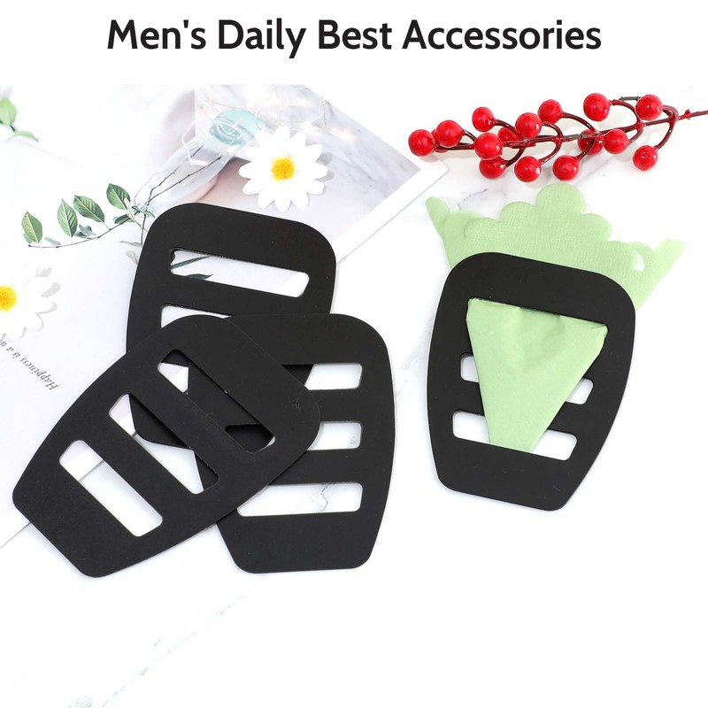 WLLHYF 4 Pack Assorted Pocket Square Holder for Men Prefolded
