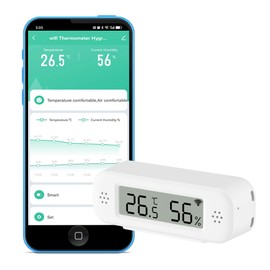 WiFi Thermometer Hygrometer: Smart Temperature and Humidity Sensor, Real-time Monitor, App Notification, Digital Indoor Temperature Sensor, Compatible with Alexa/Google Home(1Pack)