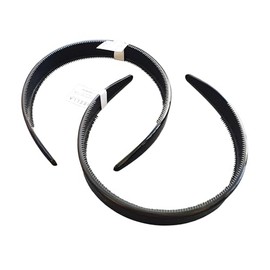 Mibella 28415 Shiny Black Headband for Children 12 cm Wide Hair Accessories Set of 2