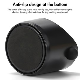 ZONJIE Coffee Knock Container - 0.45L Coffee Grounds Knock Container with Removable Knock Bar and Non-Slip Base, Shock Absorbing Espresso Knock Container for Portafilter (Black)