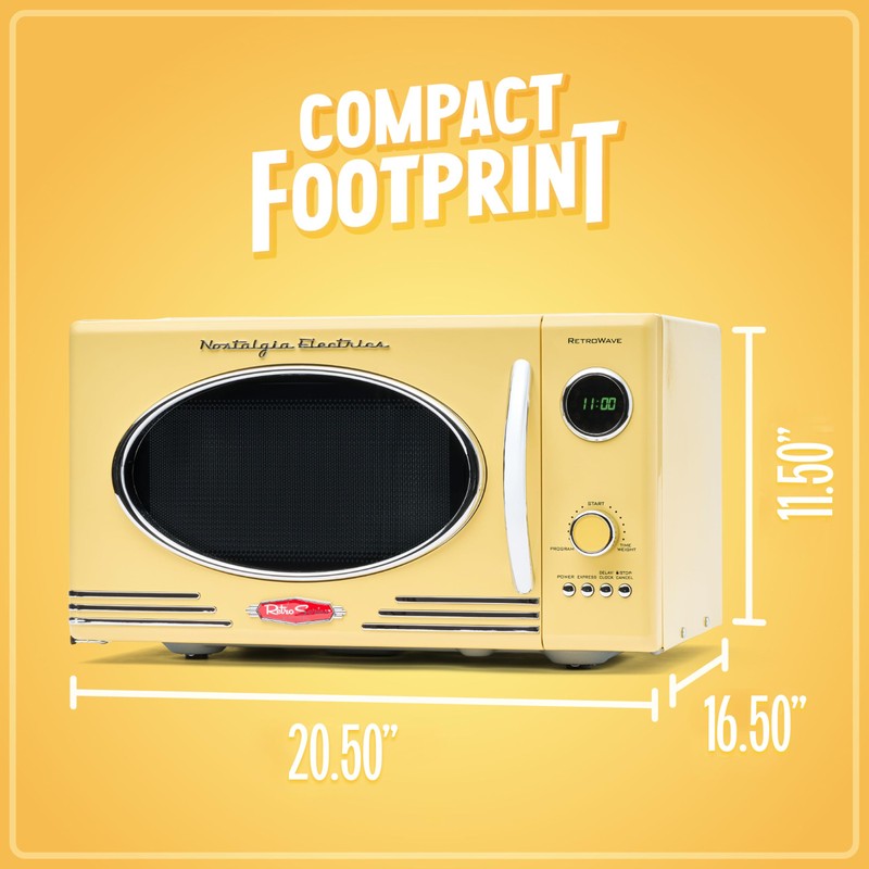 Nostalgia Retro Microwave - Countertop Microwave Oven - Includes 12