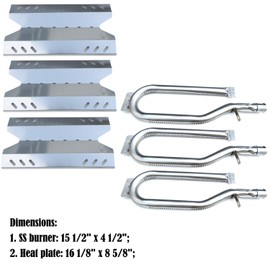 Direct Store Parts Kit DG187 Replacement for Outdoor Gourmet, Sam's Club, BBQ Pro Gas Grill Burners and Heat Plates, 3-Pack