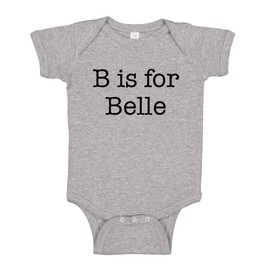 B is for Belle Baby Infant One Piece Bodysuit 24 Months Heather Grey