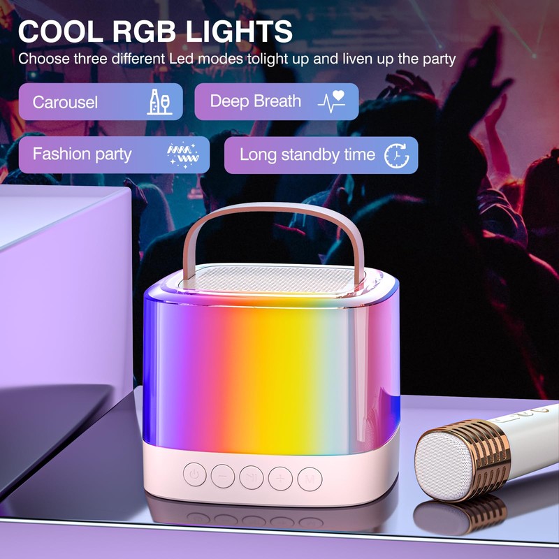 Karaoke Machine for Kids Adults，Mini Portable Bluetooth Karaoke Speaker with