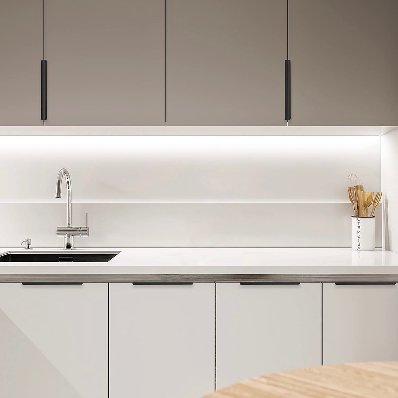 Ravinte 6 Pack Finger Pulls for Cabinets 254mm/10 Length Black