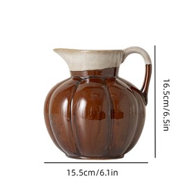 Fine Ceramic Pitcher, Farmhouse Stoneware Flower Vase Pitcher, Ceramic Jug Vase Rustic Pottery Vase for Home Decoration Gift for Mom Housewarming