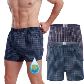 OKEER Incontinence Pants, Leakage Pants, Men's, Trunks, 5.9 fl oz (150 cc, Light Incontinence Compatible), Antibacterial, Odor-Resistant, 3D Knitting, 5 Layer Protection, Green Checked, Cotton,