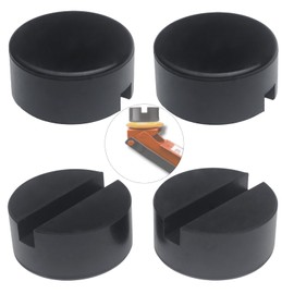 Renugaley Floor Jack Pad Adapter 4 Ton Universal Rubber Slotted Frame Rail Pinch Welds Protector Floor Jack Rubber Pad（4 Pack）