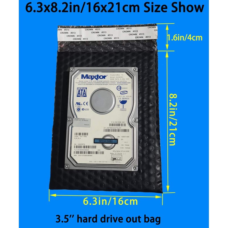 Daarcin 10pcs 6.3x8.2in/16x21cm AntiStatic Bubble Bags, Static Shielding Bag for