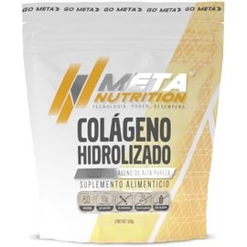 Meta Nutrition, Colágeno Hidrolizado Grass Feed, a base de péptidos bioactivos de Alta Pureza, 500 g. Libre de rellenos. 50 servicios