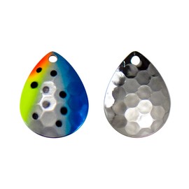 COUNTBASS 10 Pack Painted Hex Colorado Spinner Blade Custom Fishing Lures Spinner Spinnerbaits Walleye Rig Crawler Harness (E02, #5-1.54''x1.18''-10 Pack)